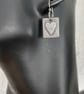 Oxidised sterling silver heart tag earrings - Image 5