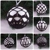 Christmas baubles boxed set of 6 large decorated with crochet lace (A9)