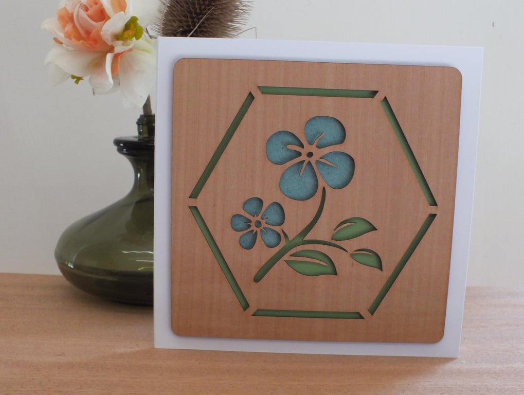 The "Pretty Blue Flower" Greetings Card 