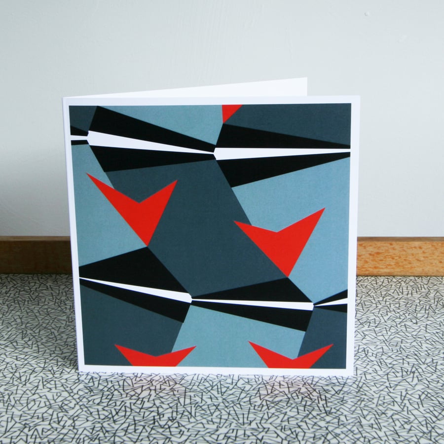 Mid Century Abstract Greeting Card - Dazzle 'Flare' 