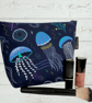 Makeup bags, dark blue jelly fish  - Image 1