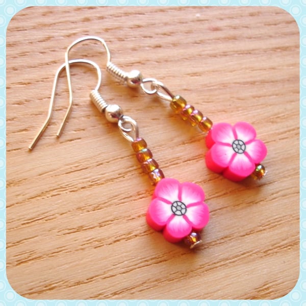 Flower FIMO Bead Earrings Jewellery