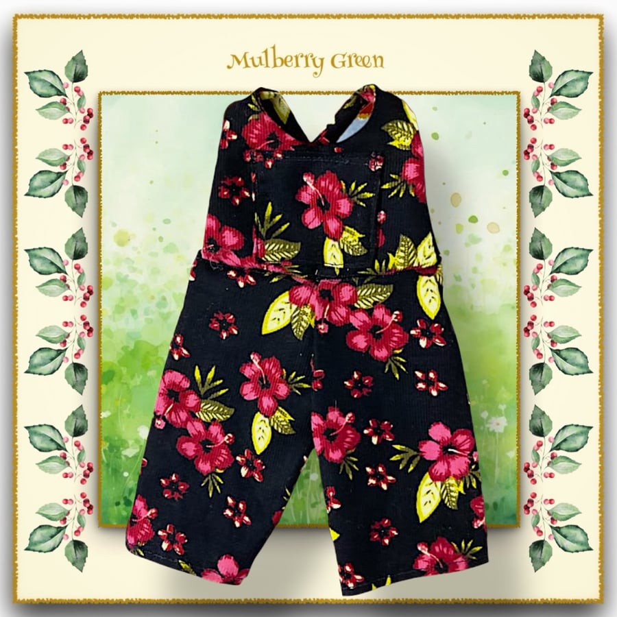 Flowered Corduroy Dungarees
