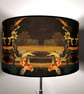 Koi on Black and Gold Drum Lampshade by Lily Greenwood - Large - 45cm - Image 4