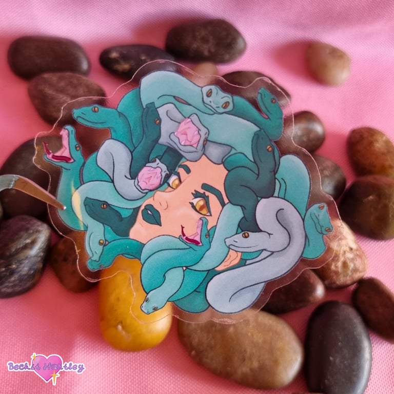 Medusa - Die Cut Clear Stickers - Illustrated Stickers