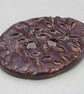 Large Dark Copper Sprig Oval Handmade Ceramic Button - Image 4