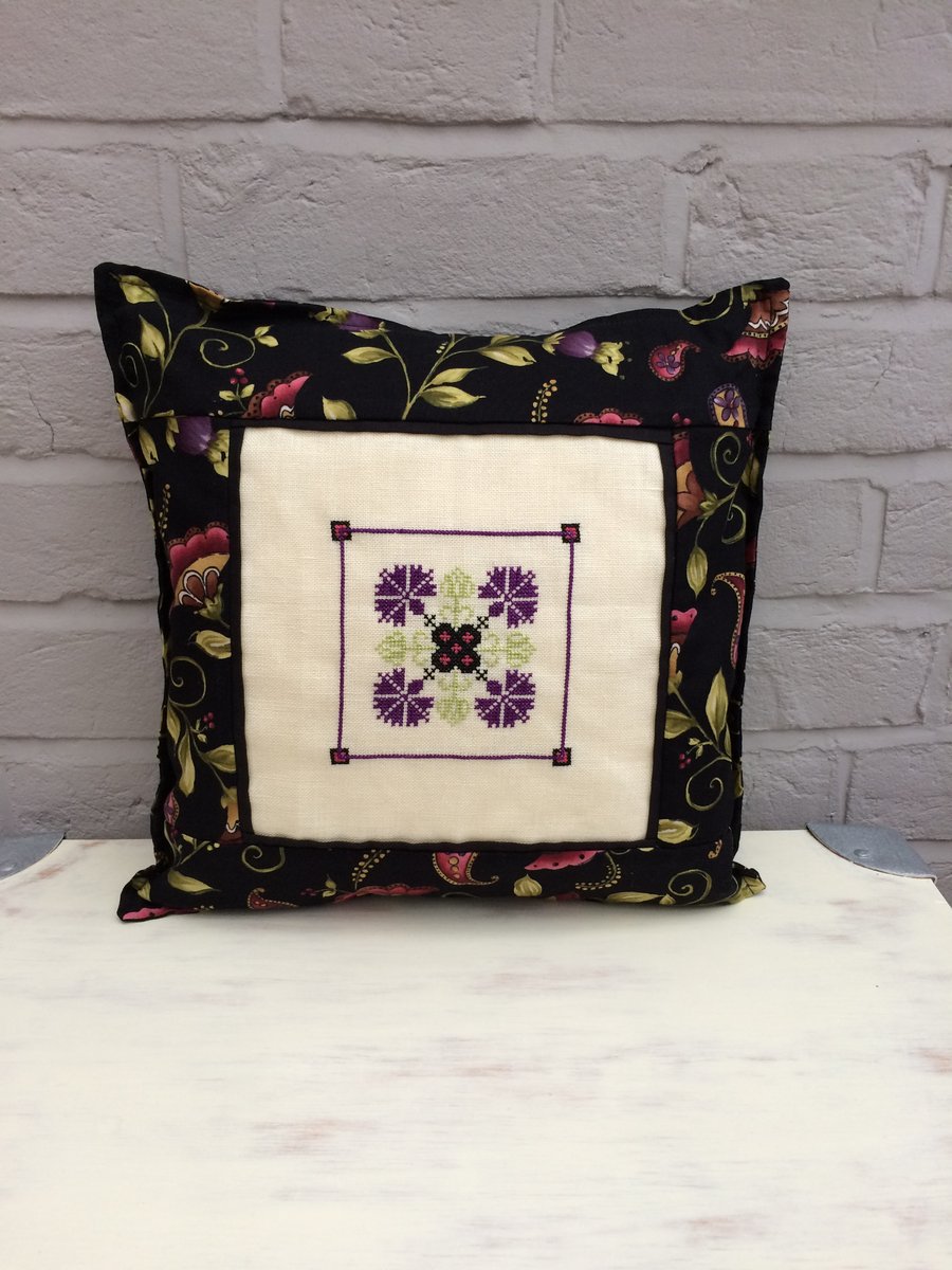 Cushion with Cross Stitch Panel
