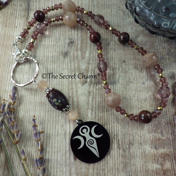Moon Goddess Car Rear View Mirror Charm, Protection Amulet, Suncatcher