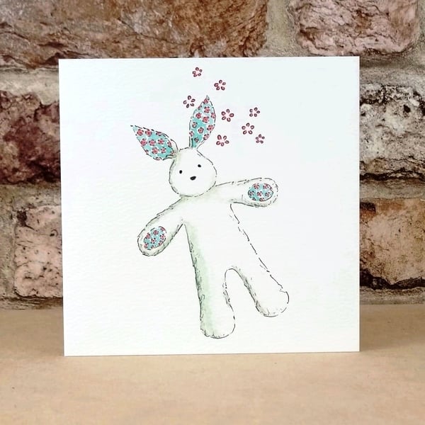 Bunny Card Blank Card White Bunny Eco Friendly