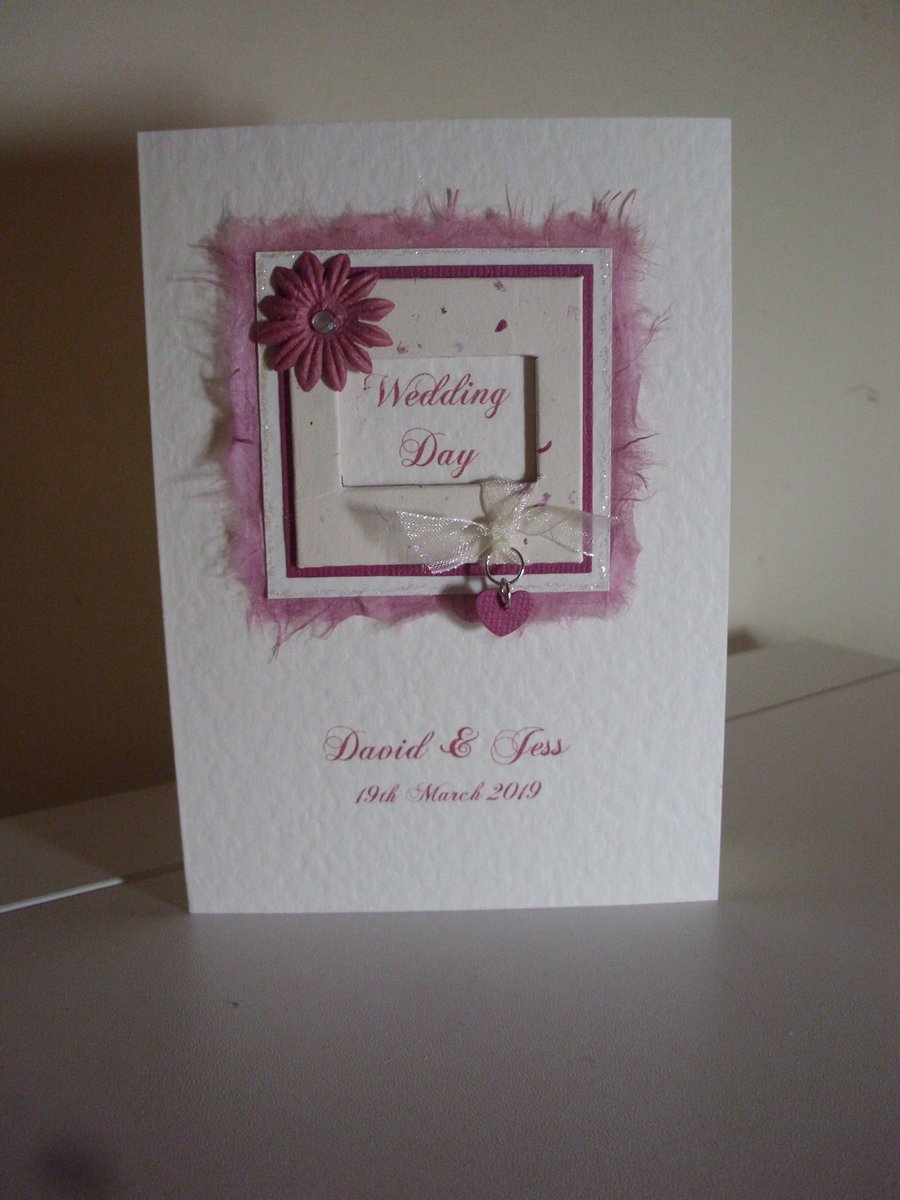 Personalised Wedding Congratulations Card - A6 Card - Frame and Heart