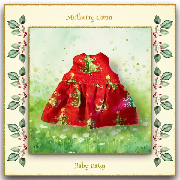 Christmas Holly Dress for Baby Daisy 