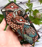 Dragons with egg coffin shaped box. Pyrography with colour. - Image 2