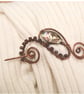 Handmade Abalone Shell Antique Copper wire Shawl Pin, Cardigan Brooch - Image 2