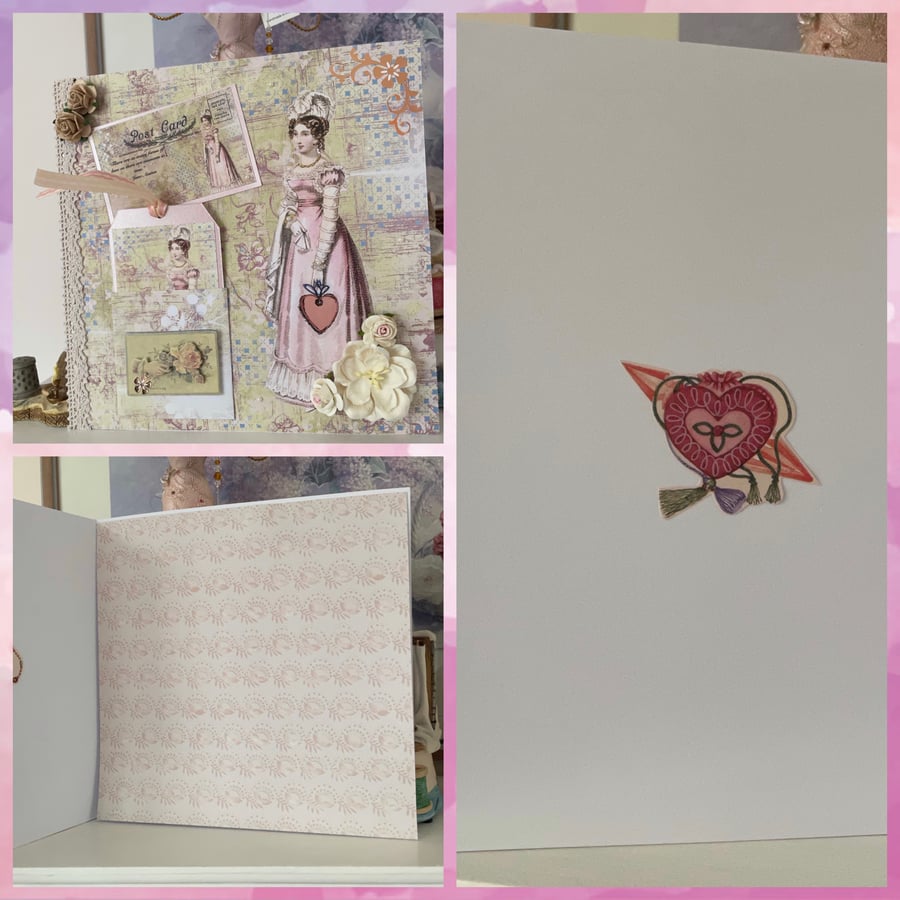 Library - Jane Austen Themed Greeting Card by Carolee Crafts PB11 - 0027