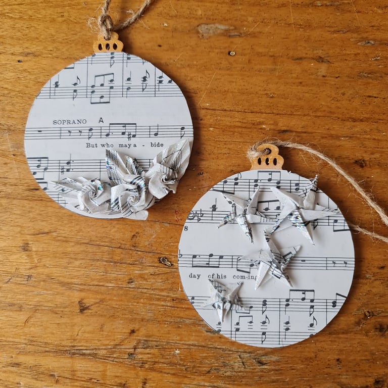 Origami Christmas Tree Decoration: Upcycled Messiah Sheet Music