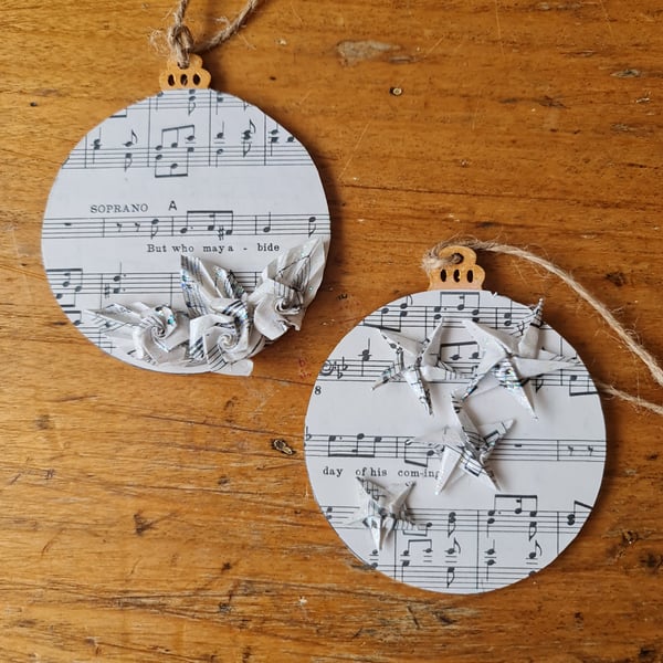 Origami Christmas Tree Decoration: Upcycled Messiah Sheet Music