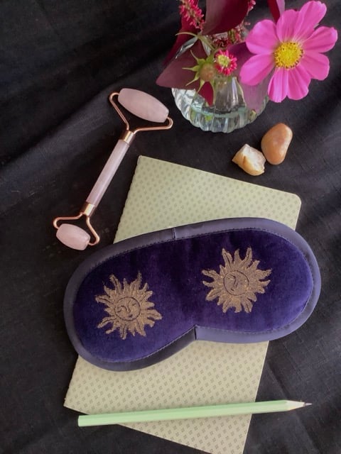 Midnight Blue  Sun and Moon velvet lavender infused eye mask