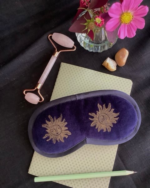 Midnight Blue  Sun and Moon velvet lavender infused eye mask
