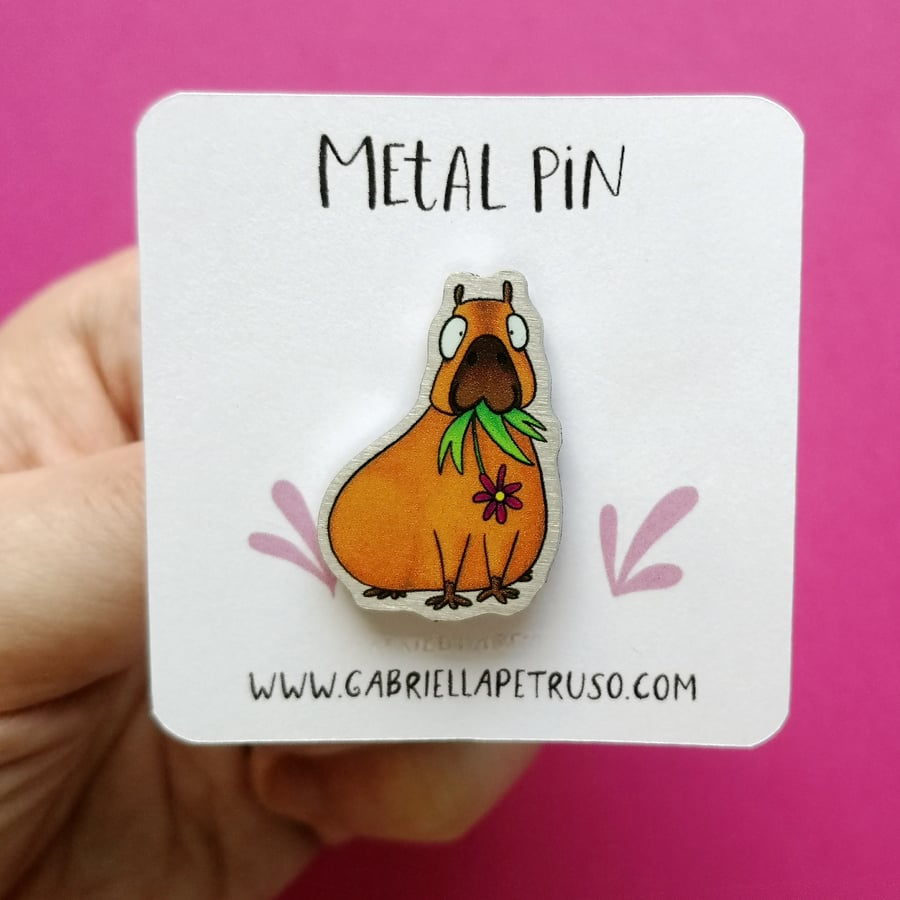 Capybara pin badge