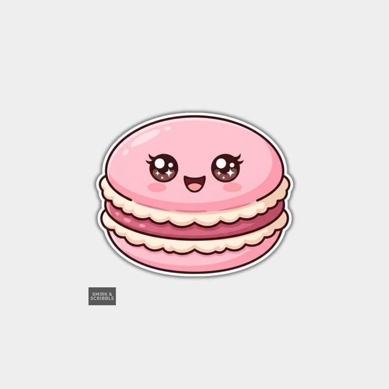Funny Vinyl Die Cut Sticker For Adults - Cute Kawaii Macaron