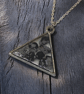 Snowflake Obsidian Silver plated Triangle Worry Stone Necklace - Free Postage - Image 9
