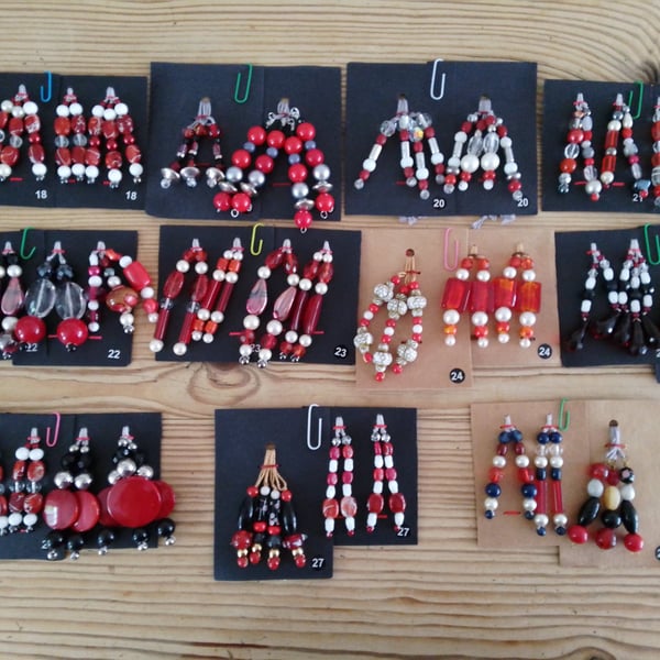 set of colour coordinated beaded gift decorations