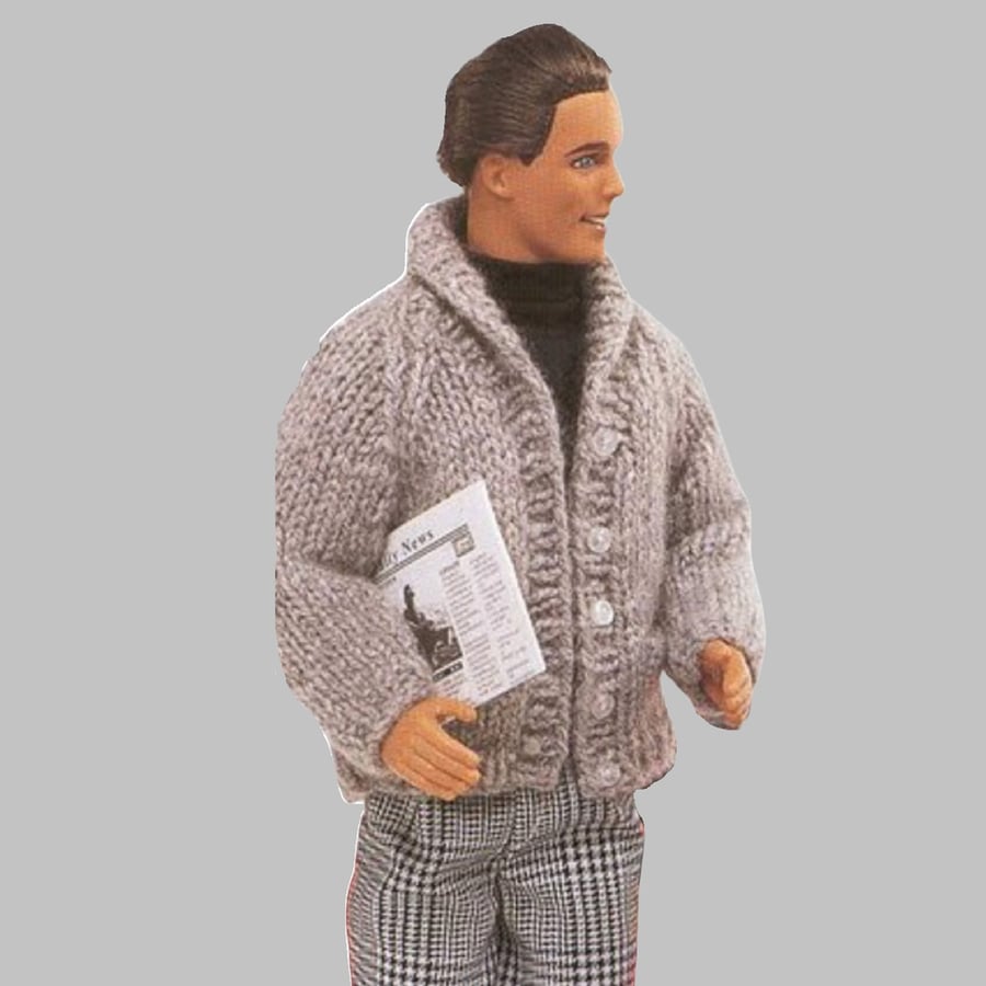 VINTAGE KNITTING PATTERN PDF Cardigan and Turtleneck for Doll