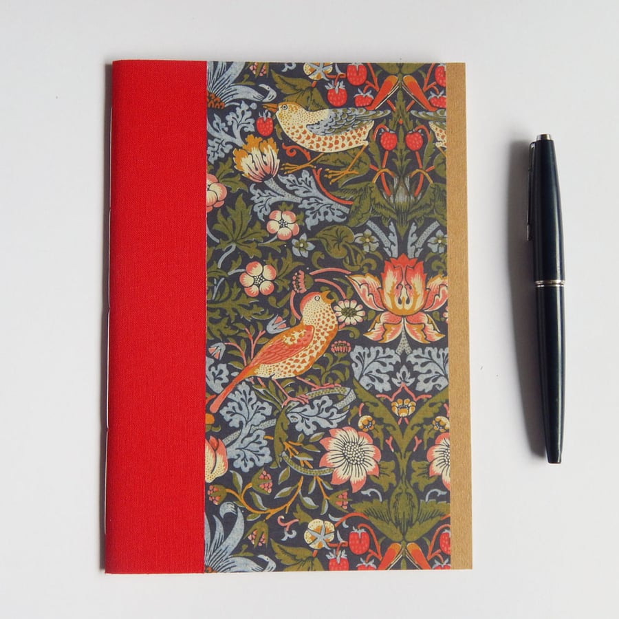 Strawberry Thief Notebook Lined pages. A5 Replacement Notebook. 