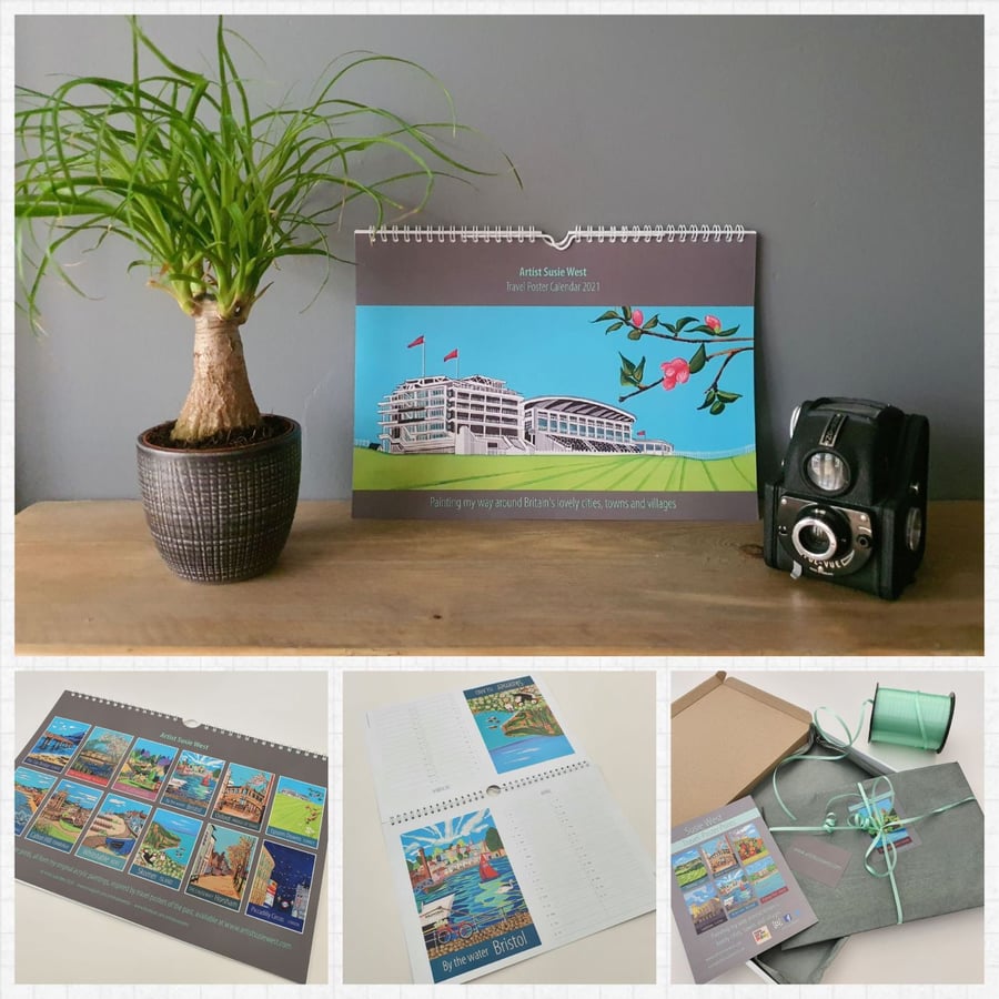 Susie West travel poster art prints calendar