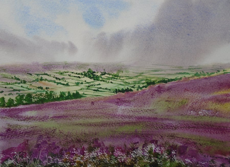 Westerdale (PURE ORIGINAL WATERCOLOUR) Fully mounted 14" x 11"