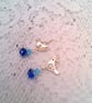 Silver Bird and Blue Crystal Earrings, Blue Earrings, Gift for Her, Bird Earring - Image 6