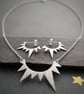 Asymmetric Star necklace & earrings sterling silver set