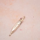 Biwa Pearl and Pink Tourmaline Sterling Silver Pendant