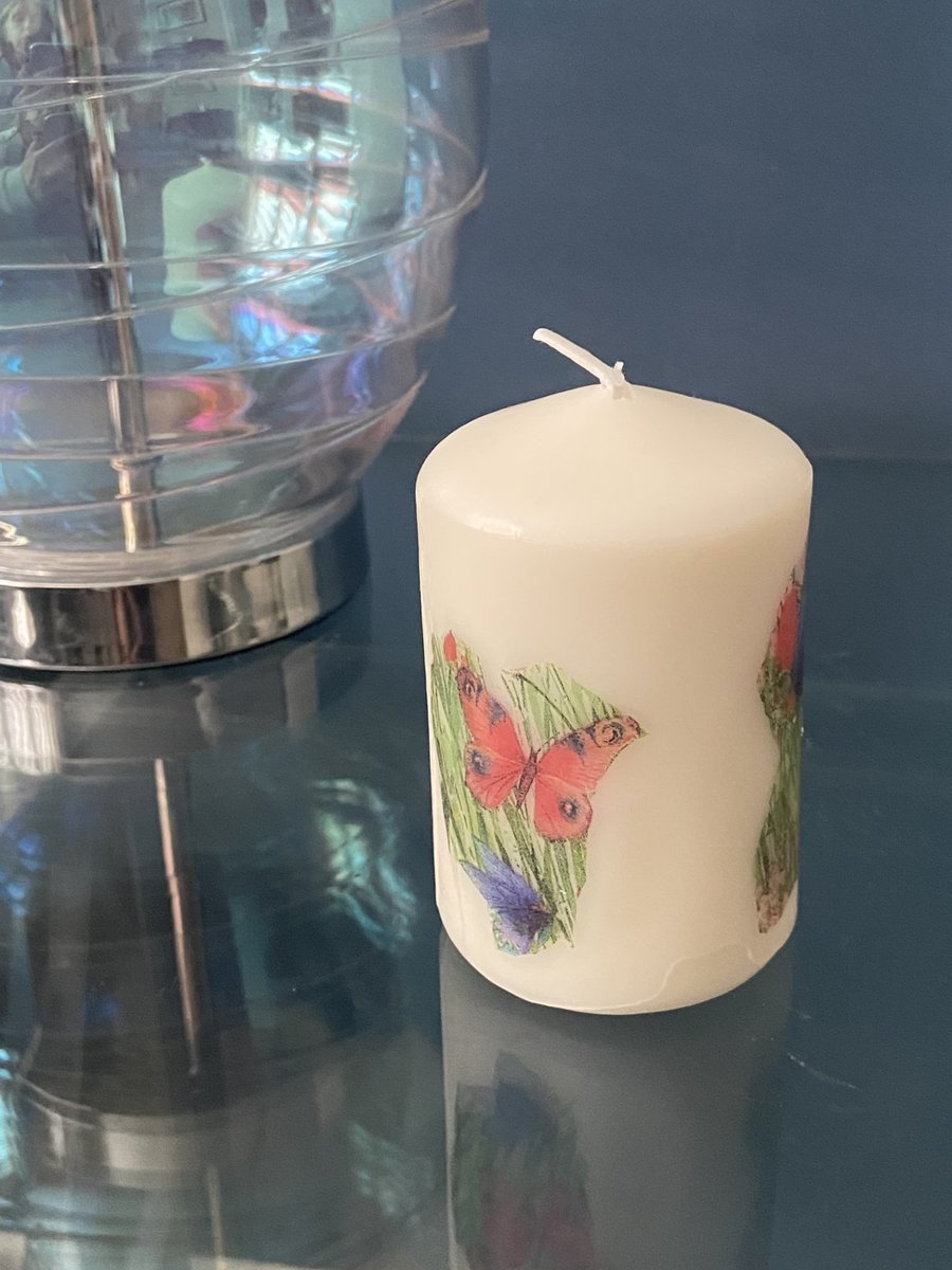 Decorated Candle - various decoupage styles (FREE POSTAGE)