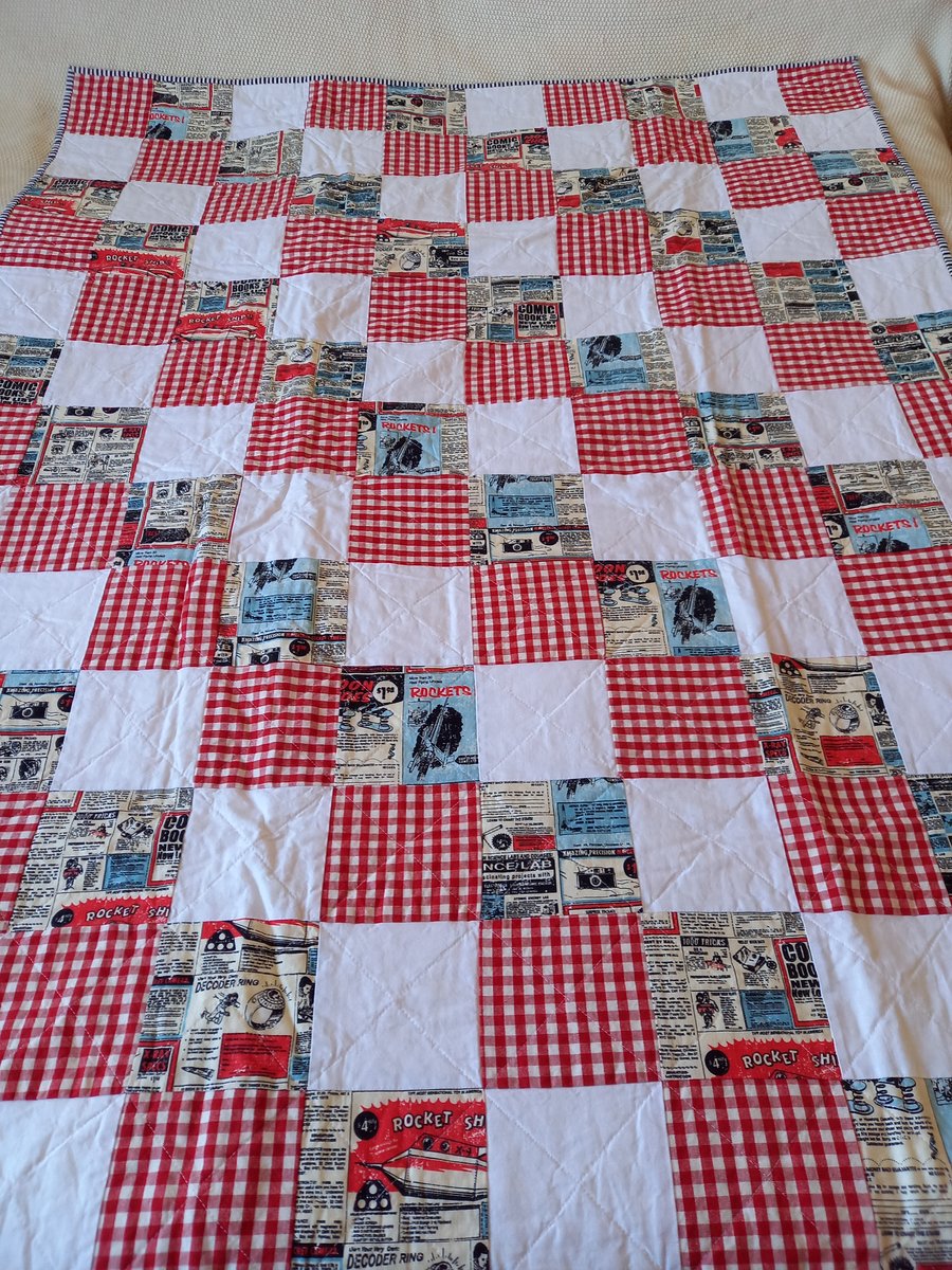 "Comic Book" patchwork quilt