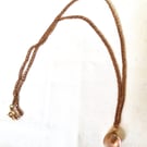 Upcycled Handmade Gold Coloured Metal Chain Necklace w Small Shell Pendant Charm
