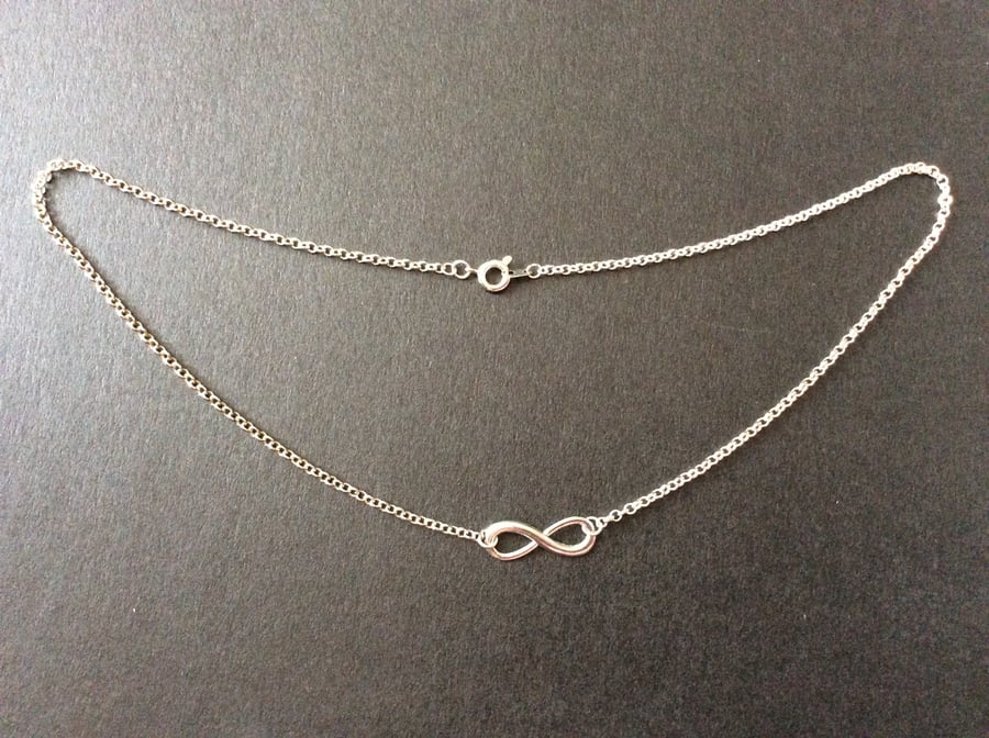 Silver Plated Infinity Necklace  