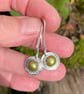 Sterling silver and green pearl earrings - Image 2