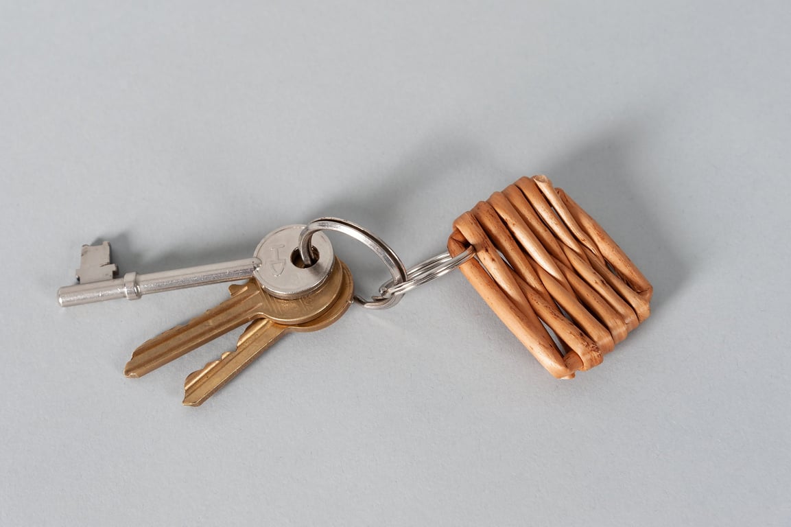 Woven Willow Keyring Handmade in Edinburgh Sustainable Decoration