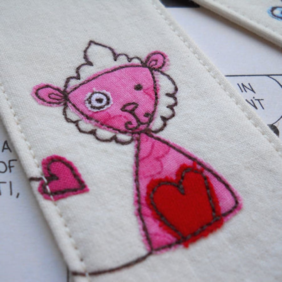 embroidered bookmarks - lions