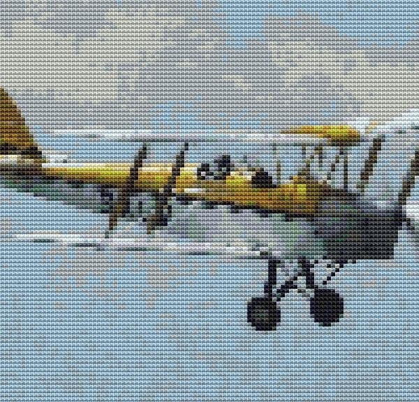 Tiger Moth (plane) cross stitch chart