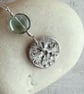 Hand made sterling silver pendant with fluorite bead. - Image 2