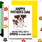 Springer Spaniel Father's Day Card for Dad, Cute Dog Card