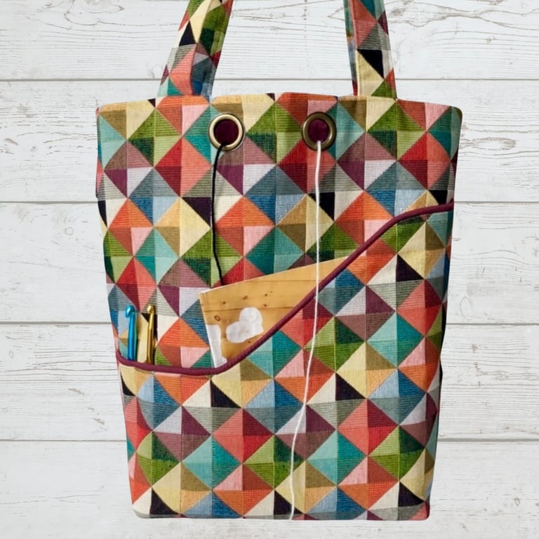 Knitters project bag burgundy 