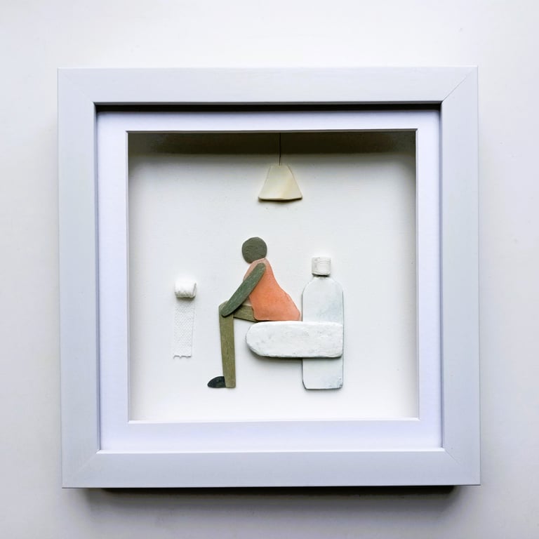 Humorous Bathroom Cloakroom Wall Decor, Lady on the Loo