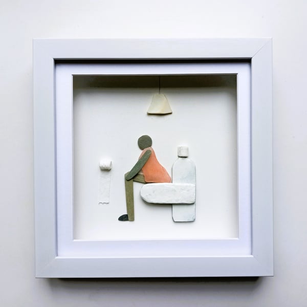 Humorous Bathroom Cloakroom Wall Decor, Lady on the Loo