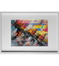 Multichrome Silhouette - Original Abstract A4 Framed Painting - Image 1