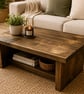 Handmade Rustic Solid Wood Coffee Table (80cm)