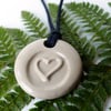 White Heart Ceramic Necklace