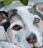 Original terrier dog art - acrylic canine pet Portrait on canvas - dog resting  - Image 3